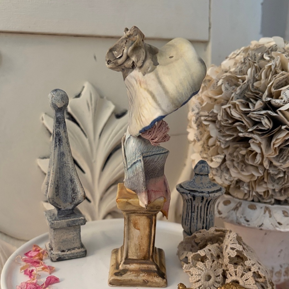 Zampiva Spaghetti Art  Pink and Blue Ceramic Lady Bust Sculpture Italy - Picture 7 of 9